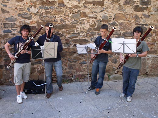 fotos de alumnos tocando en agrupaciones en la calle